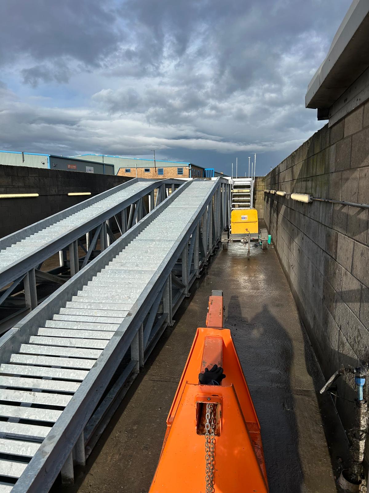 Completed lorry wash ramp